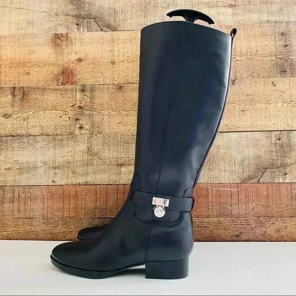 Micheal Kors Hamilton Padlock Knee Length Boots